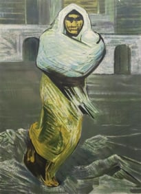 David Alfaro Siqueiros Lithograph Walking Figure