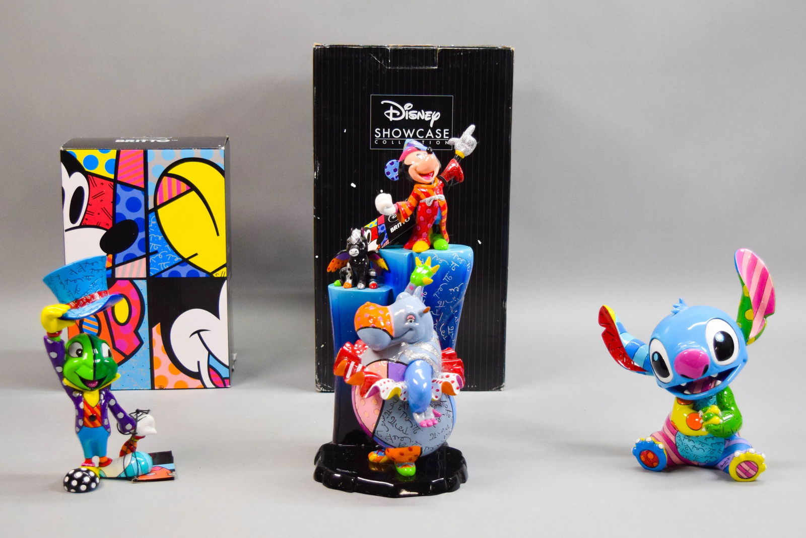 3 Disney Britto Figurines Stitch, Fantasia, Jiminy (1 of 20)
