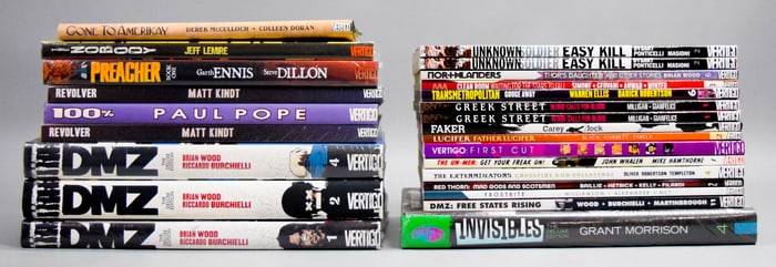 25 Vertigo DC Comics Books DMZ, Preacher, Lucifer