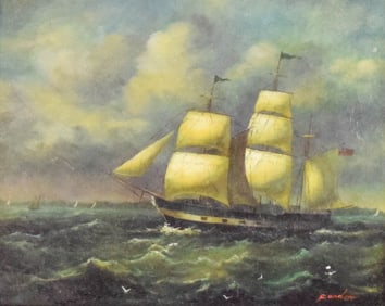 Fandner Print on Board Clipper Ship