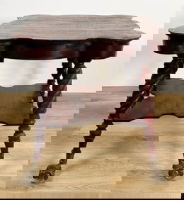 Victorian Side Table With Glass Ball And Claw Feet