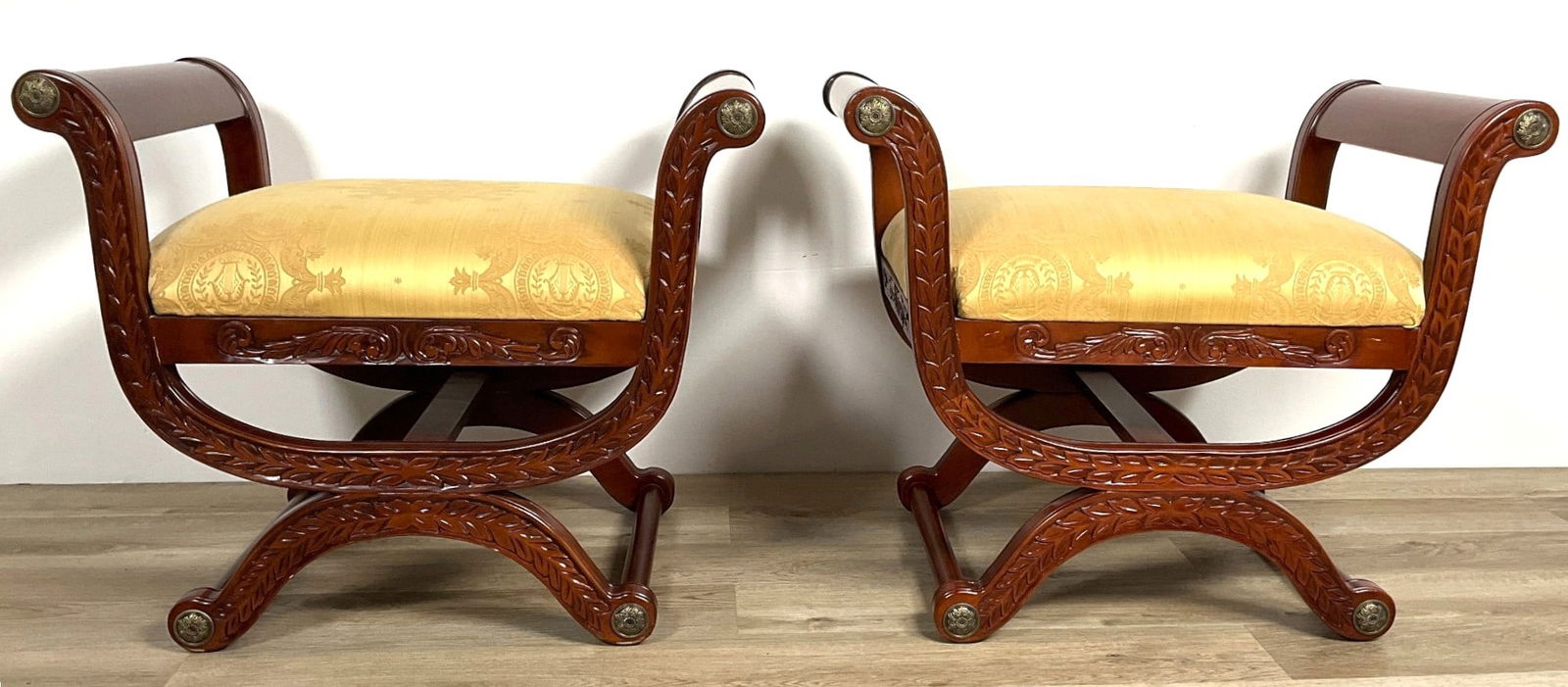 Pair French Empire Style Curule Seats (1 of 16)