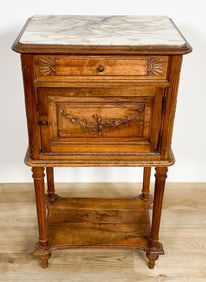 Marble Top Humidor Cabinet Side Table
