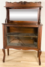 Victorian Mirror Top Display Case On Legs