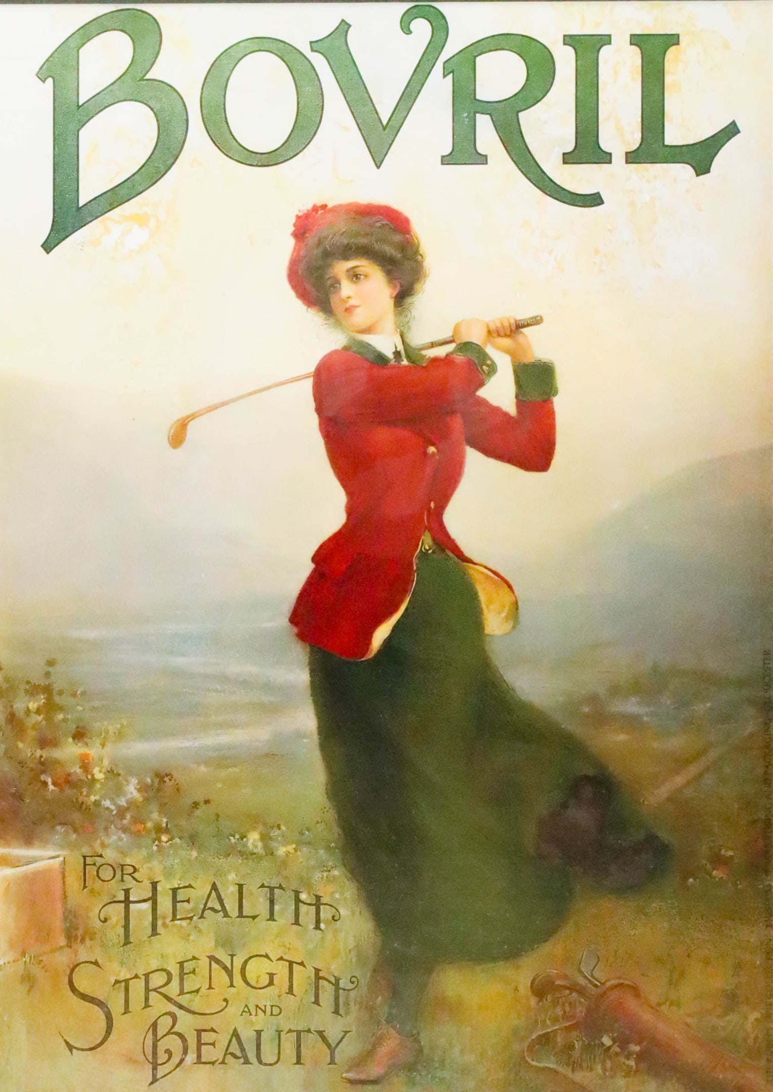 Bovril Advertising Print: Bovril advertising print. 22 1/2" x 16 1/4" (with frame 30 1/4" x 23 1/2"). Provenance: The Estate of Ron Travisano, advertising executive responsible for many well known ad campaigns, including the M