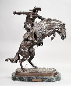 After Frederic Remington Bronze Bronco Buster