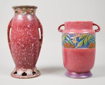 2 Roseville Pottery Vases Ferella & Baneda
