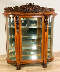 Carved RJ Horner Style China Cabinet