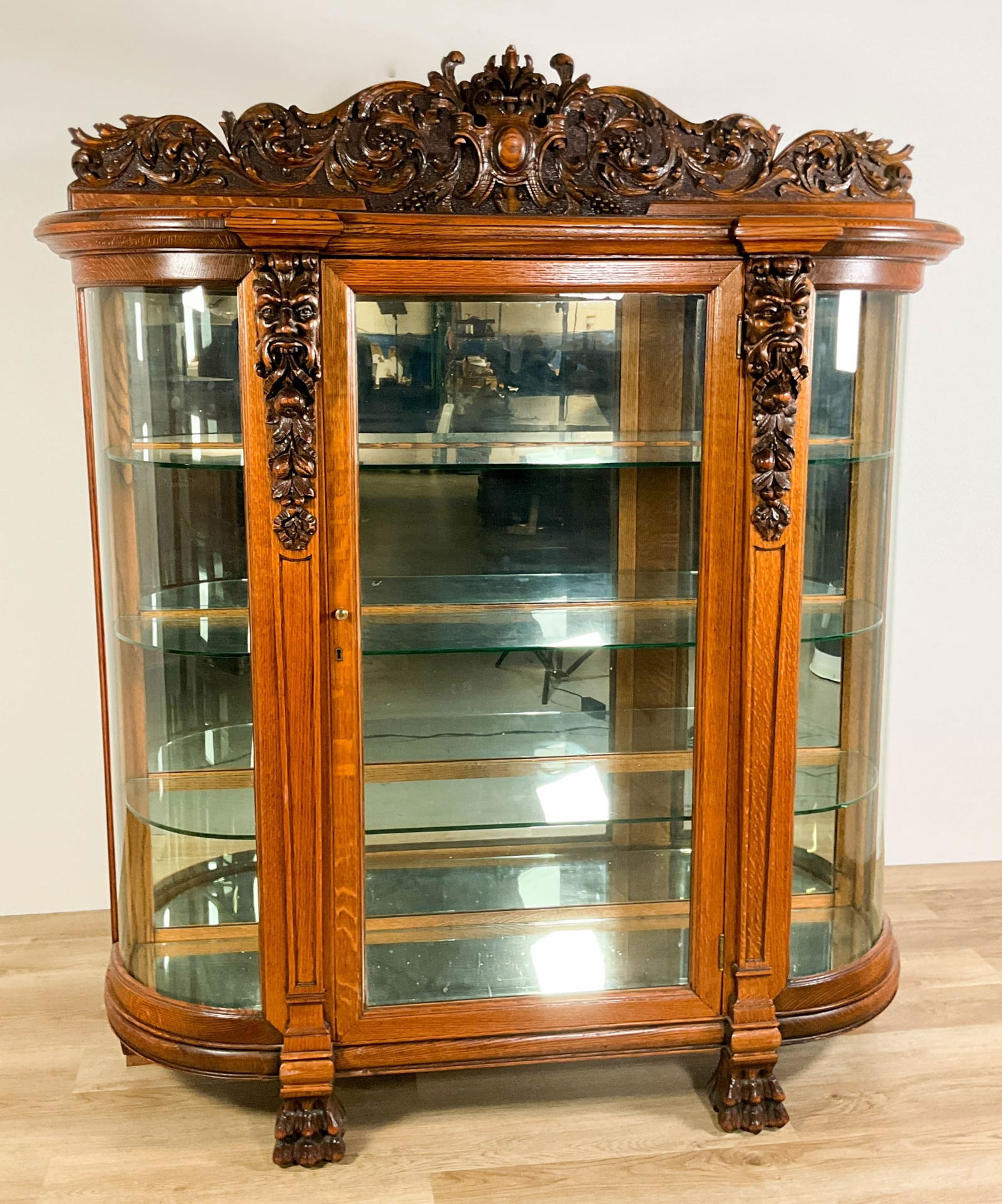 Carved RJ Horner Style China Cabinet (1 of 16)
