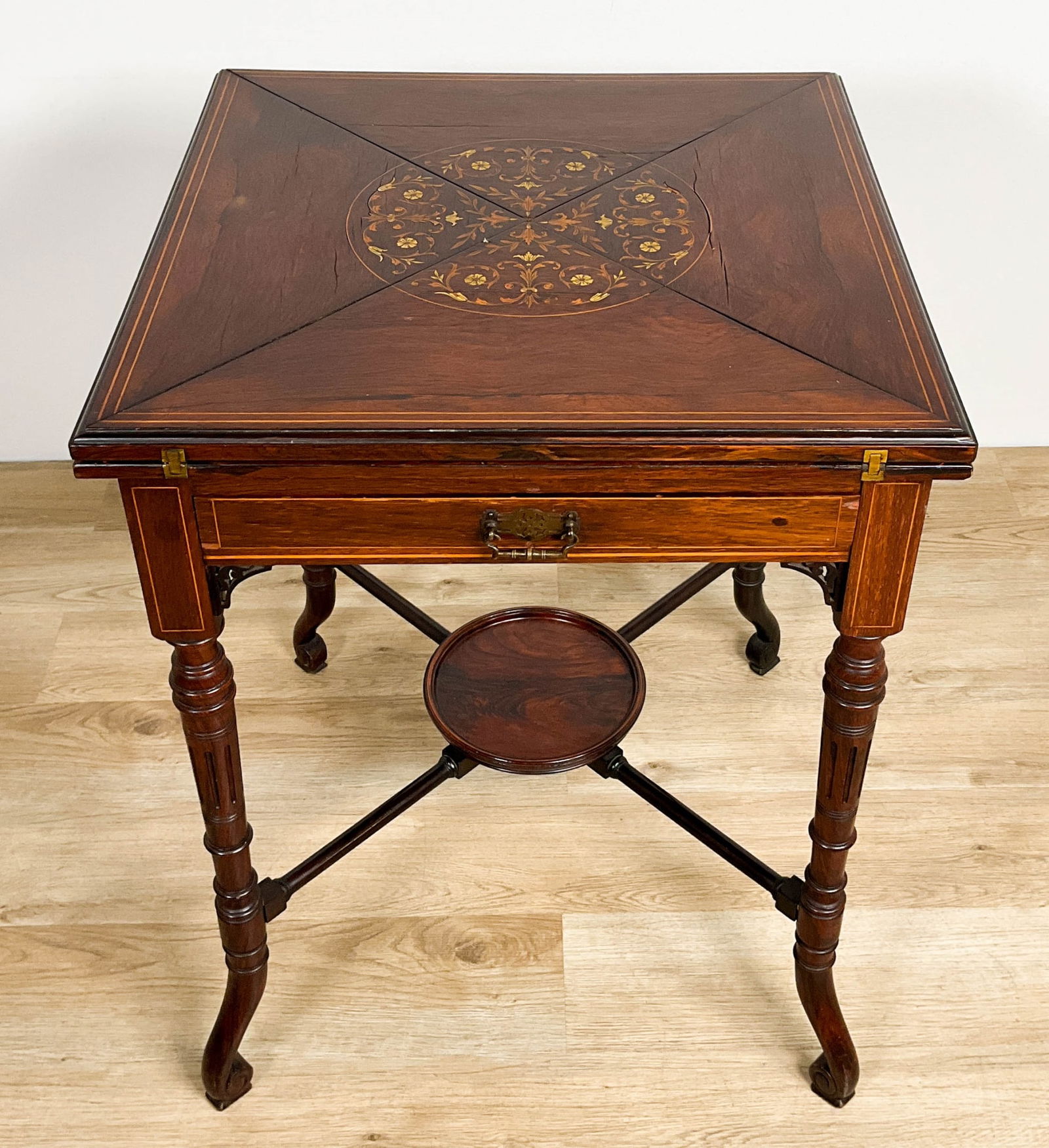 Marquetry English Style Game Table (1 of 15)