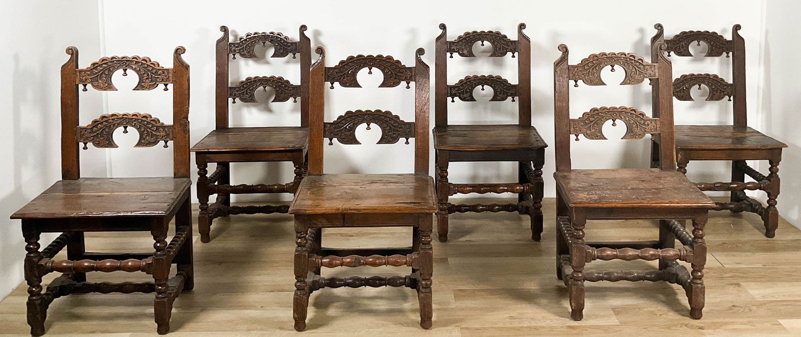 6 17th Century Carved Continental Chairs (1 of 16)