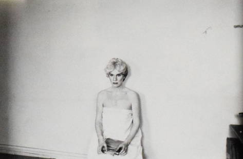 Ari Marcopoulos Silver Gelatin Print Andy Warhol: Ari Marcopoulos (Dutch, 1957-). Silver gelatin photograph print, Andy Warhol. 13 1/2" x 10 1/2" (with frame 14 1/2" x 11 1/2"). Chips, scratches and losses to frame, adhesive residue on glass.