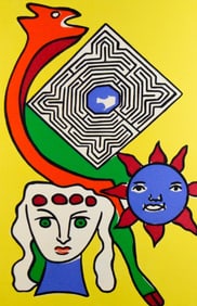 Walter Gaudnek Screenprint Vision in the Labyrinth