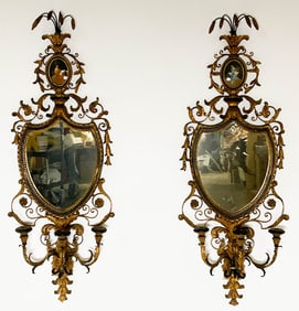 Pair Of Continental Neoclassical Girandole Mirrors