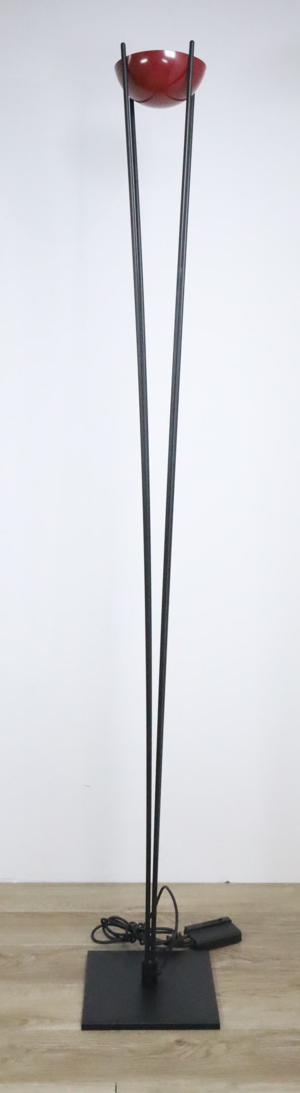 Arelux Italian Modern Floor Lamp: Arelux modern Italian floor lamp. Metal, marked Arelux Milano on the switch. 73 1/2"H. Scratches to base.
