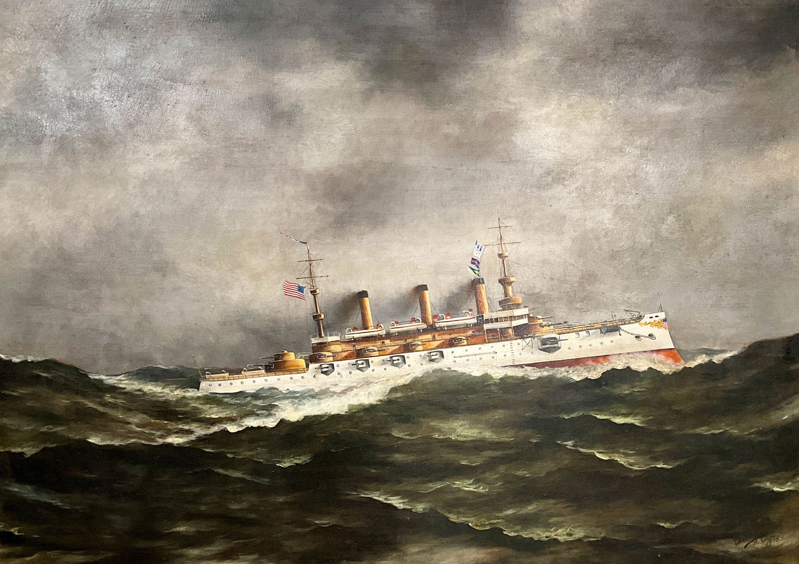 Maritime Oil on Canvas Great White Fleet (1 of 20)