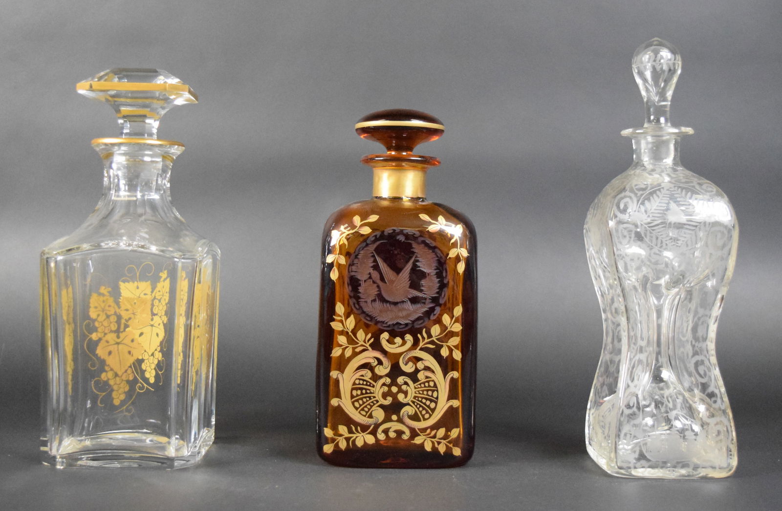 3 Decanters Baccarat Moser
