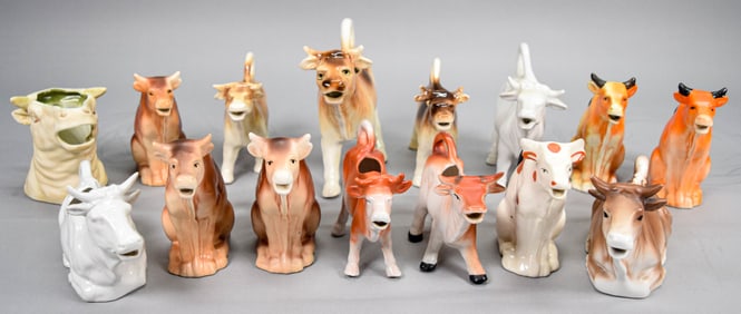 15 Porcelain Cow Creamers Czech & German