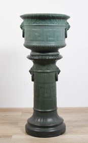 Brush McCoy Arts & Crafts Jardiniere On Pedestal