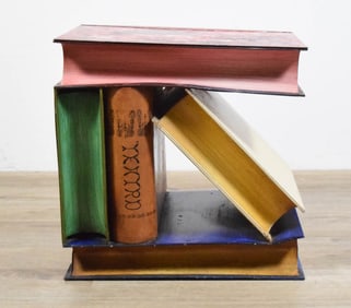 Stacked Books Form End Table