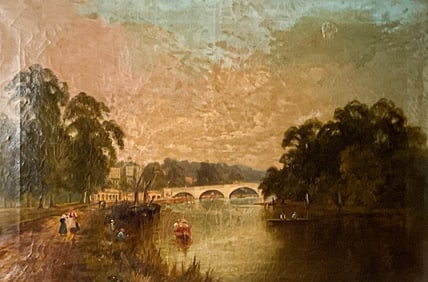 Oil On Canvas Pastoral Scene