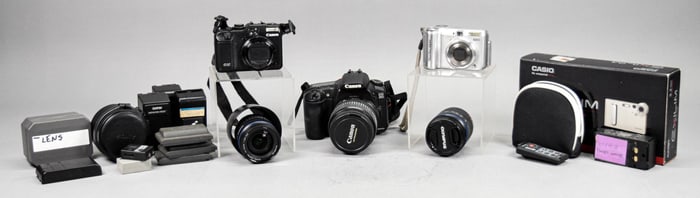Lot of Digital Cameras & Lenses, Canon, Olympus