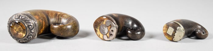 3 Silver Mounted Snuff Mulls