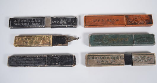 6 Straight Razors With Boxes