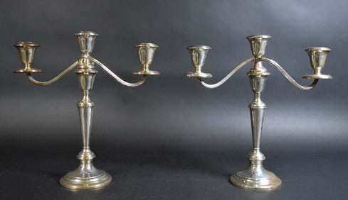Pair of Gorham Weighted Sterling Candelabra