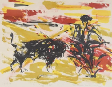 Elaine de Kooning Lithograph Sunday Afternoon