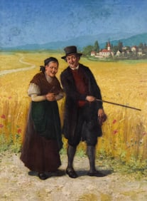 S. Constantin Oil on Canvas Walking Through