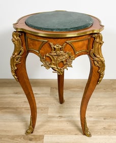 Louis XV Style Marble Inset Side Table