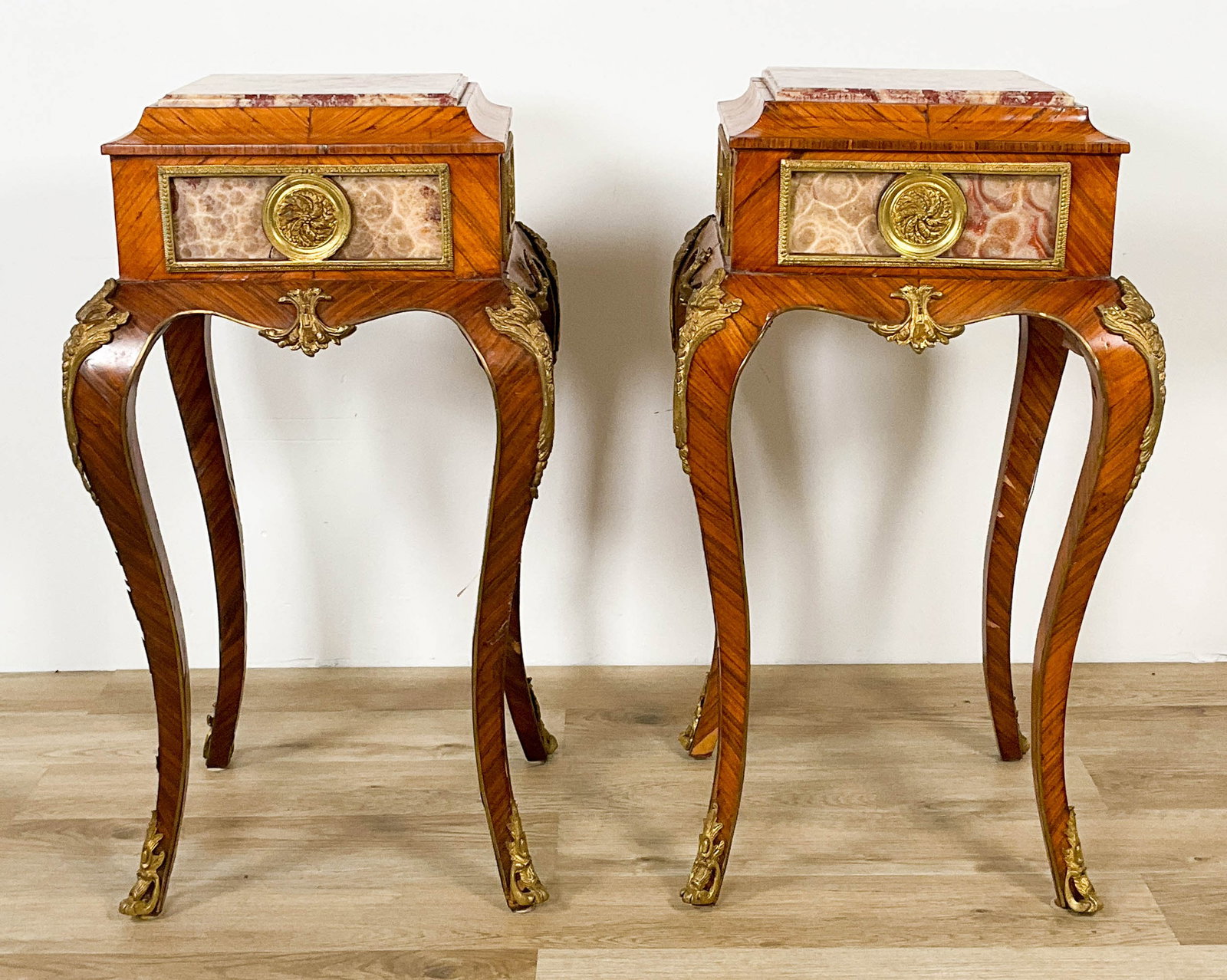 Pair Louis XV Marble Top Ormolu Side Tables (1 of 20)