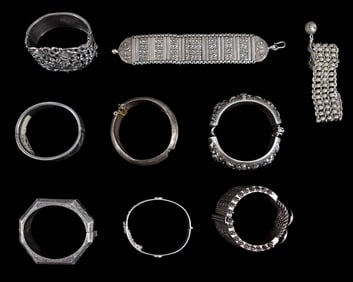 9 Vintage Sterling Silver Bracelets