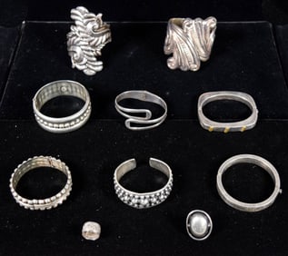 Taxco Mexico Sterling Silver Bracelets And Rings