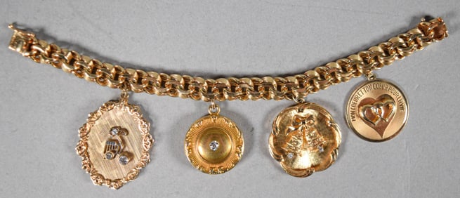 14 Karat Gold Charm Bracelet