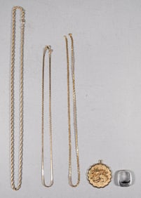 14 Karat Gold Necklaces Pendant And Ring