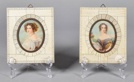 2 Portrait Miniatures After Stieler