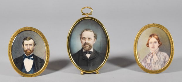 3 Portrait Miniatures F.T. Boyd