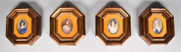 4 Signed HL Portrait Miniatures