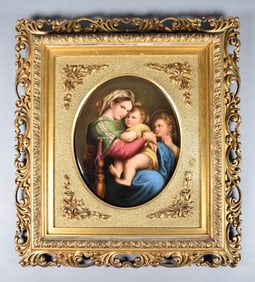 KPM Porcelain Plaque After Raphael Madonna