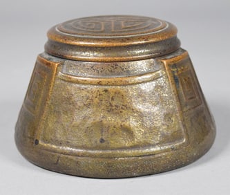 Tiffany Studios Bronze Modeled Inkwell