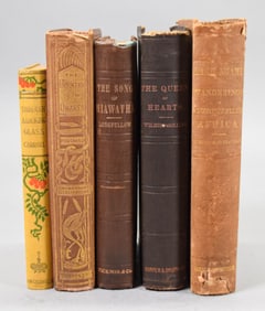 5 19th Century Books Lewis Carroll, Longfellow