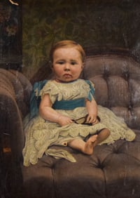Oil on Canvas Portrait of a Baby