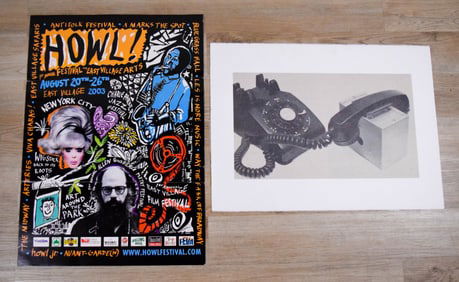 2 Piece Art Lot Telephone Lithograph, Howl Poster