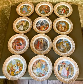 12 Franklin Porcelain Fairytale Decorative Plates