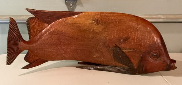 Large Wood Carved Fish