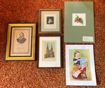 5 Prints and watercolors