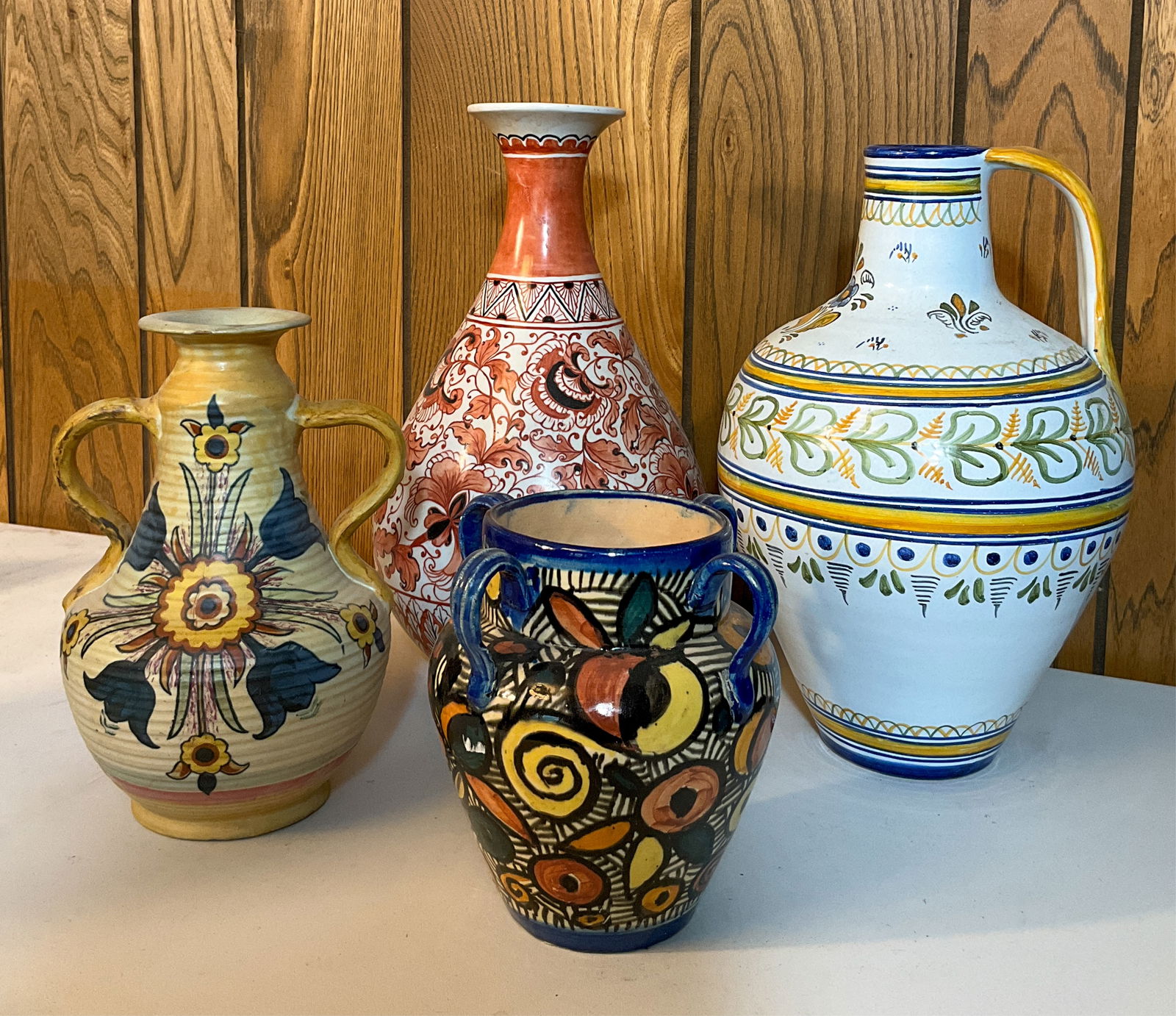 4 Pieces Continental Pottery Decorative Vases (1 of 10)