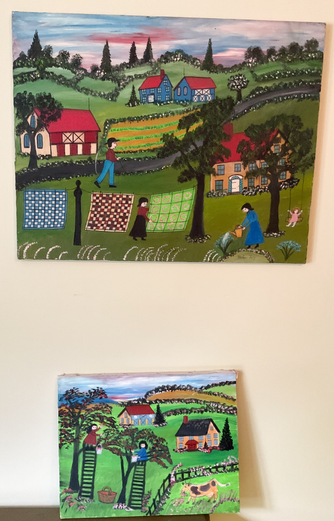 Helen Foy 2 Folk Art Paintings (1 of 13)